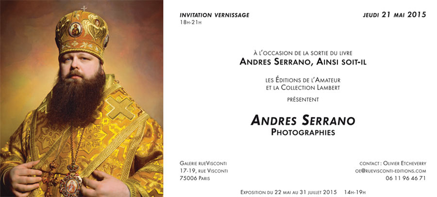crton pour le vernissage de l'exposition d'Andres Serrano