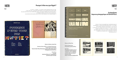 Vue d'une double page intérieure du livre "Paris-Matic" de Bernard Plossu