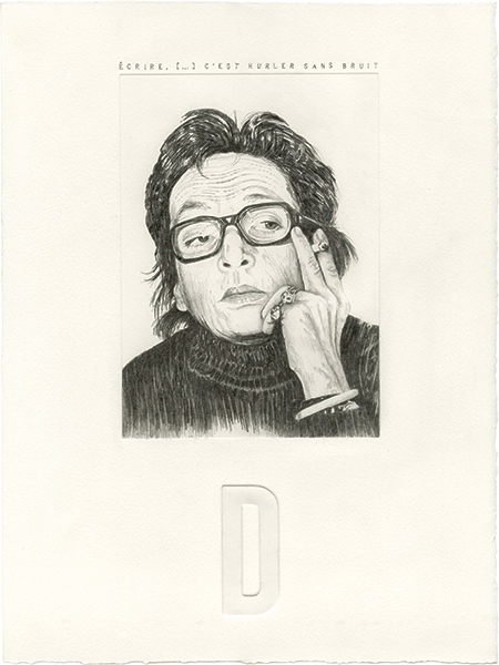 Marguerite Duras, dessin d'Éric Fourmestraux