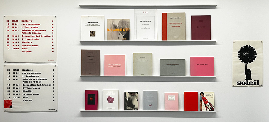 Présentation des livres et ephemera autour de Paul Armand Gette à la librairie-galerie Mouvements